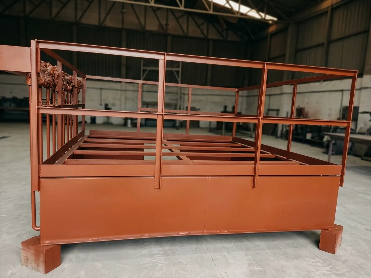 Estructura metálica de colector de polvo, arenada y con el recubrimiento epóxico aplicado